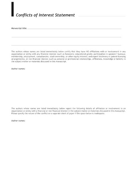 Conflict Of Interest Fill Online Printable Fillable Blank Pdffiller