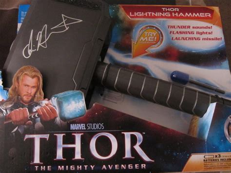 Thor 2011 Chris Hemsworth Autographed Toy Hammer