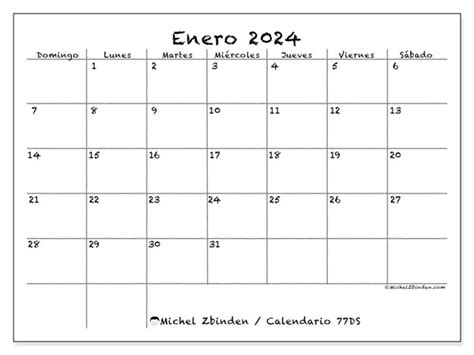 Calendario Enero 2024 Tiza Ds Michel Zbinden Gt