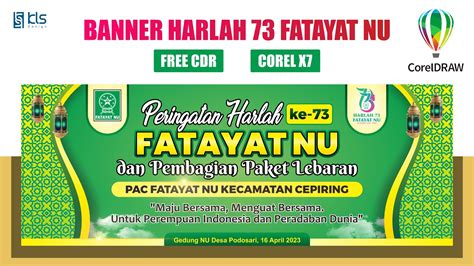 Free CDR Desain Banner Harlah Ke 73 Fatayat NU Dan Pembagian Paket