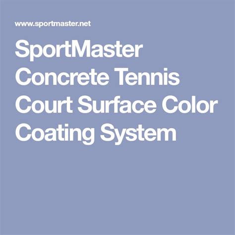 Sportmaster Concrete Tennis Court Surface Color Coating System Tennis