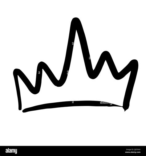 Hand Drawn Crown Vector Doodle Symbol Queen Luxury Sketch Art Royal