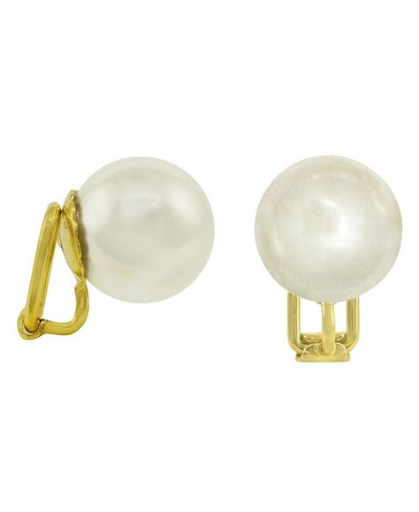 Majorica 18k Gold Over Sterling Silver Earrings Organic Man Made Pearl
