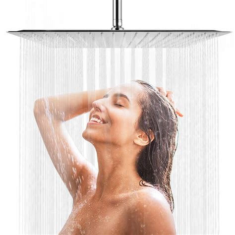 buy awara 16 inch rain shower head square ultra thin 304 stainless steel high pressure shower