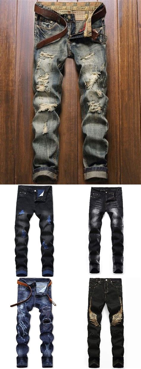Rosegal Men Jeans 2020 Men Fashion Pants Street Style Jeans Casual