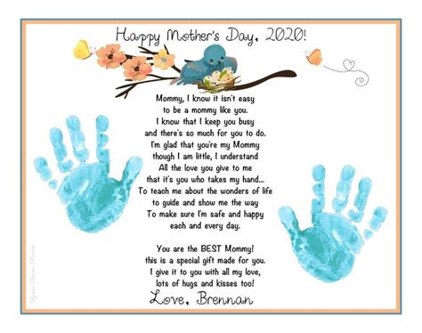 Printable Mothers Day Handprint Poem