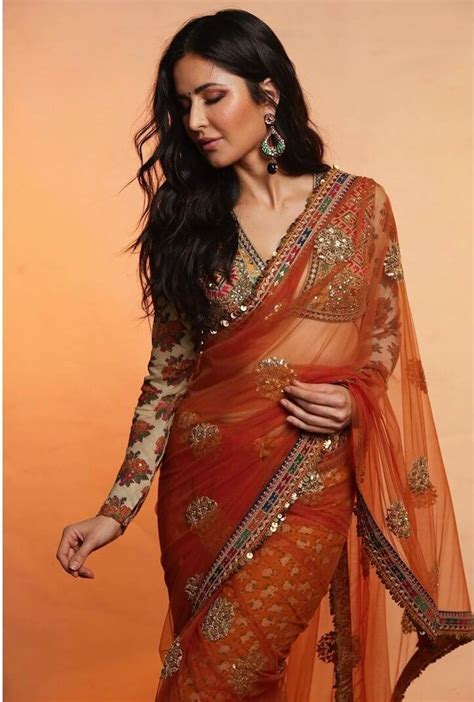 Katrina Kaif In Orange Sabyasachi Saree For Promotions Of “sooryavanshi” Fashionworldhub