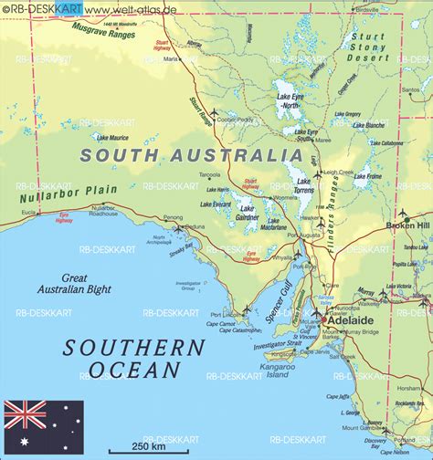 Map Of South Australia State Section In Australia Welt Atlasde