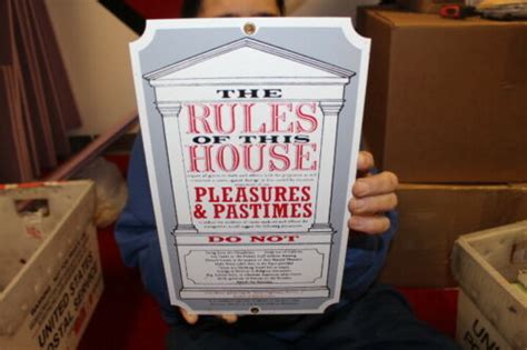 The Rules Of This House Brothel Prostitute Hooker Gas Oil Porcelain Metal Sign Antique Price