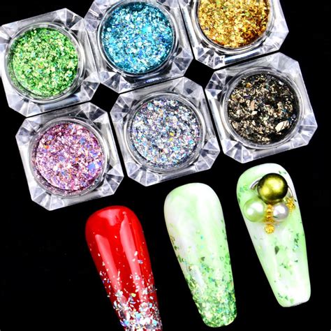 Mix Laser Holographic Flake Nail Glitter Sequins 3d Holo Broken