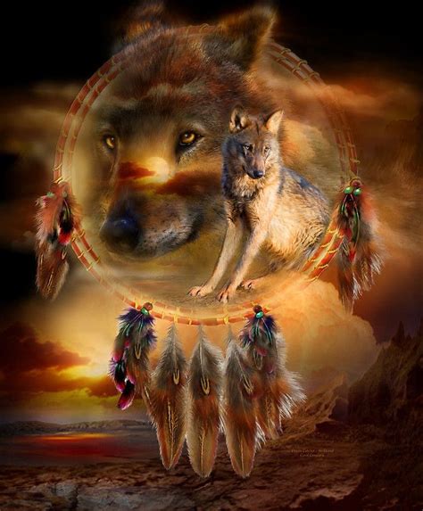 Dream Catcher Wolfland Photographic Print By Carol Cavalaris Native