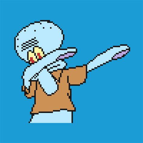 Pixilart Dabbing Squidward By Dylan123