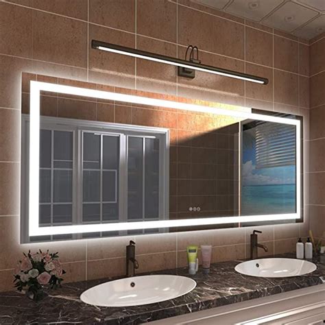 Amorho Led Bathroom Mirror 72x 32 With Front And Backlight Large Dimmable Wall Mirrors With