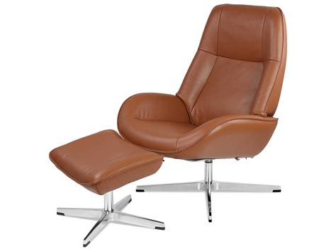 Kebe Roma Balder Cognac Leather Recliner Chair With Footrest Kebkbrob02