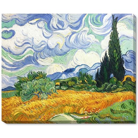 La Pastiche Vincent Van Gogh Wheat Field With Cypresses Hand Painted