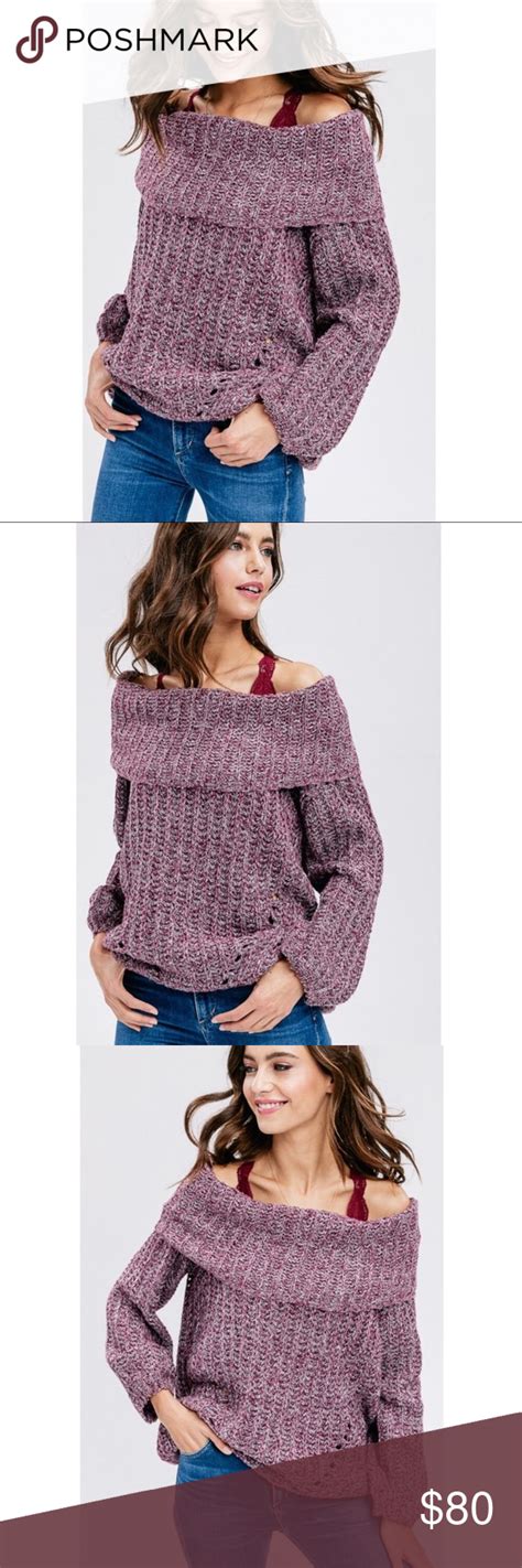 Chunky Knit Off Shoulder Sweater Fashion Loose Fit Sweater Clothes