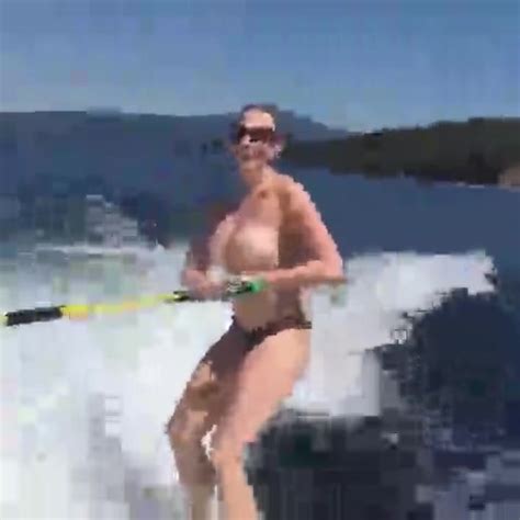 Naked Woman Water Skiing