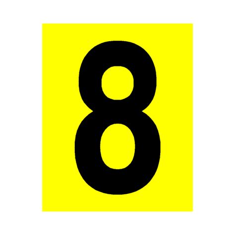 Yellow Number 8 Sticker Safety Uk