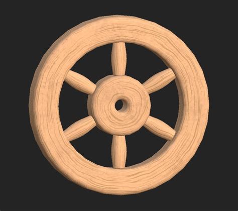Cartoon Wooden Wheel 1 3d Asset Cgtrader