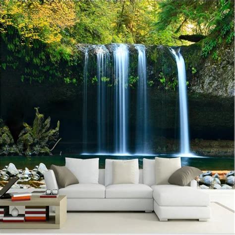 Beibehang Large Custom Wallpaper 3d Waterfalls Water Sofa Bedroom