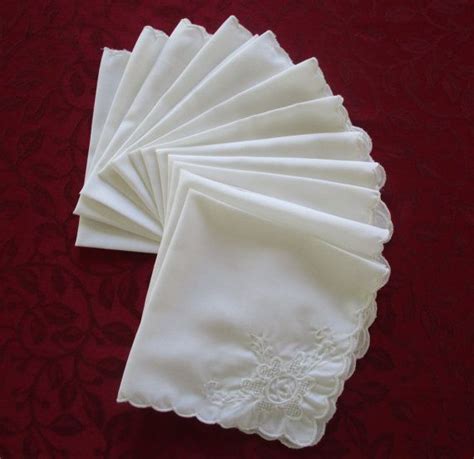 Vintage Linen Napkins Set Of With White Embroidery Cottage Etsy
