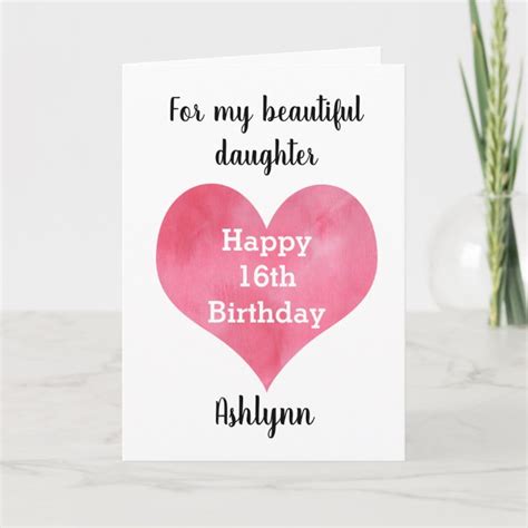 Happy 16th Birthday Daughter Card