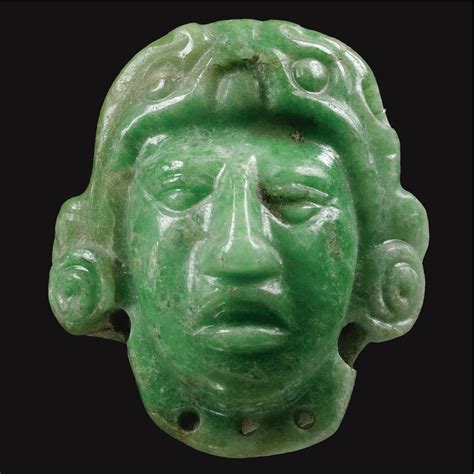 A Fine Maya Jade Head Pendantlate Classic Ca Ad 550 950 Lot