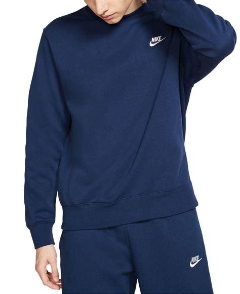 Nike Club Fleece Crew Sweatshirt In Navy Blue For Men Lyst