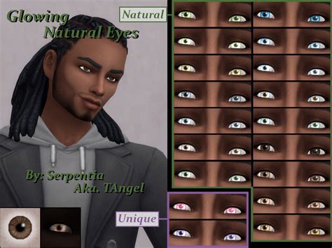 Glowing Natural Colored Eyes By Serpentia From Mod The Sims • Sims 4