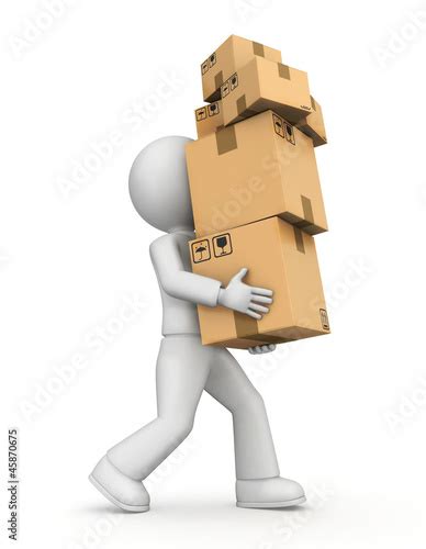 Person Carrying Boxes Stock Illustration Adobe Stock