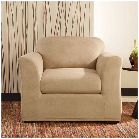 I still wish i would have added piping to the arms. Sure Fit® Stretch Leather 2-Pc. Chair Slipcover - 581247 ...