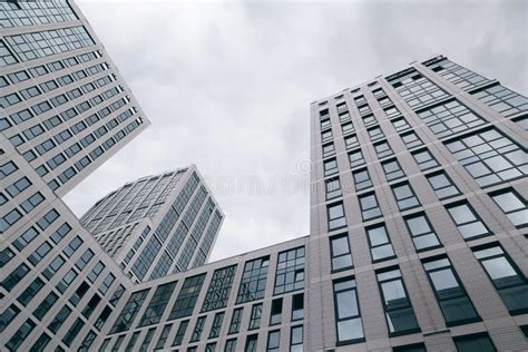 Glass High Rise Buildings Taken From Below Office Buildings Stock