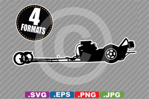 Classic Dragster Race Car Silhouette Graphic By Idrawsilhouettes