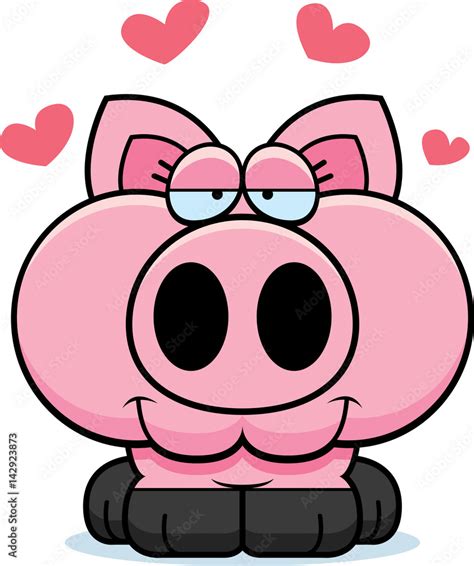 Cartoon Pig Love Stock Vektorgrafik Adobe Stock