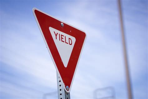 Red Yield Road Sign Free Stock Photo Public Domain Pictures