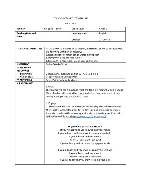Sample Semi Detailed Lesson Plan In Science 5 Printable Templates Free