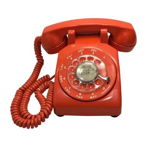 Orange Rotary Dial Telephone | Chairish png image