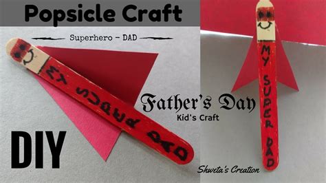 Popsicle Stick Craft For Fathers Day Mom And 3 Year Old Son Made