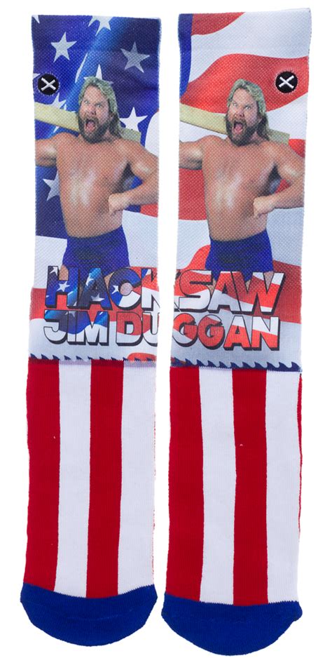 Odd Sox Hacksaw Jim Duggan Socks Crazy Socks American Flag Socks Wwe Legends