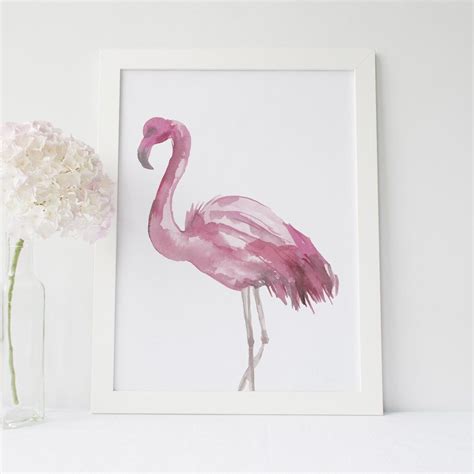 Flamingo Painting Pink Wall Art Digital Print Flamingo Painting Pink