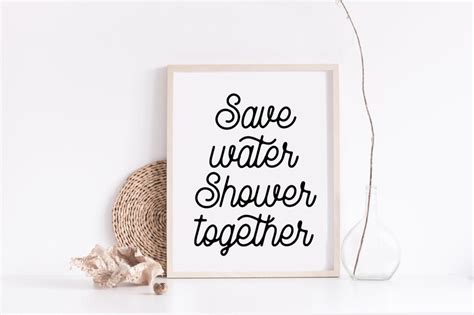 Save Water Shower Together Printable Wall Art Funny Bathroom Etsy