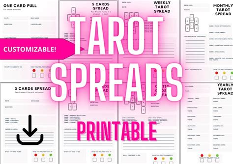 Tarot Spreads Printable And Customizable Learn And Keep Etsy