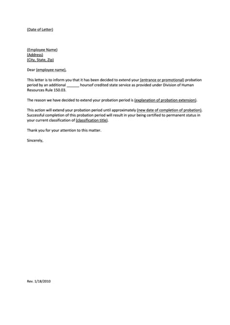 Employee Probation Letter Template