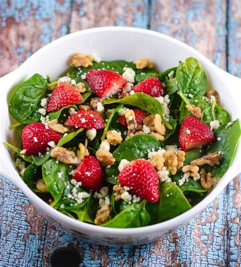 Spinach Strawberry Champagne Salad Valentines Day Dinner Ideas
