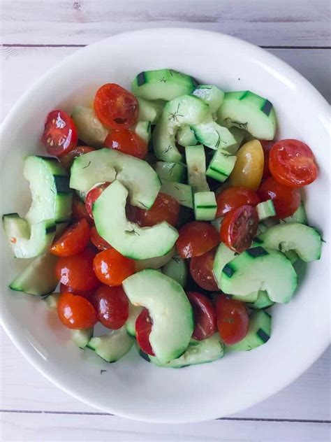 Easy Cucumber Tomato Salad With Lemon Dressing