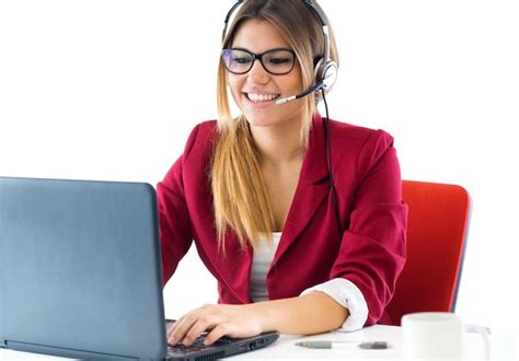 Young Business Girl Using Her Computer Photo Free Download