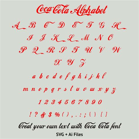 Coca Cola Alphabet Coca Cola Font Coca Cola Vector Coca Etsy Israel