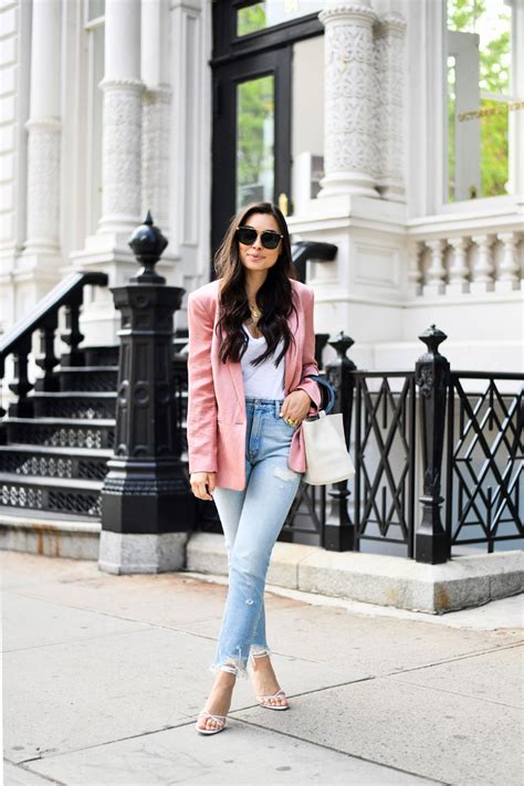 Pink Silk Blazer With Love From Kat Pink Blazer Outfits Blazer