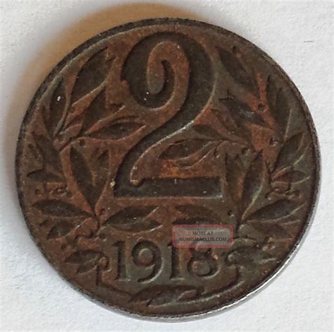 1918 Austria 2 Heller Iron Coin Wwi Km 2824