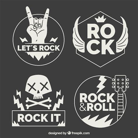 Free Rock Logo Collection With Flat Design Vector